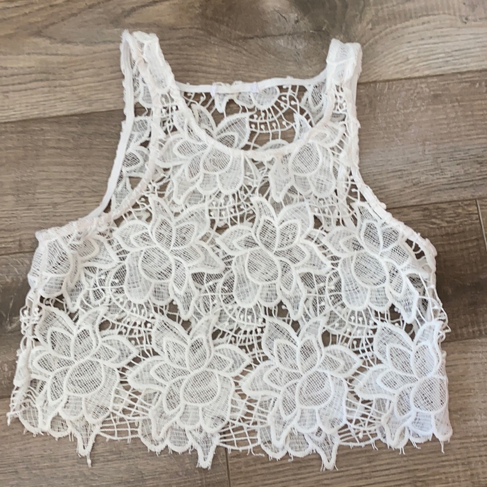 Brand new white lace top